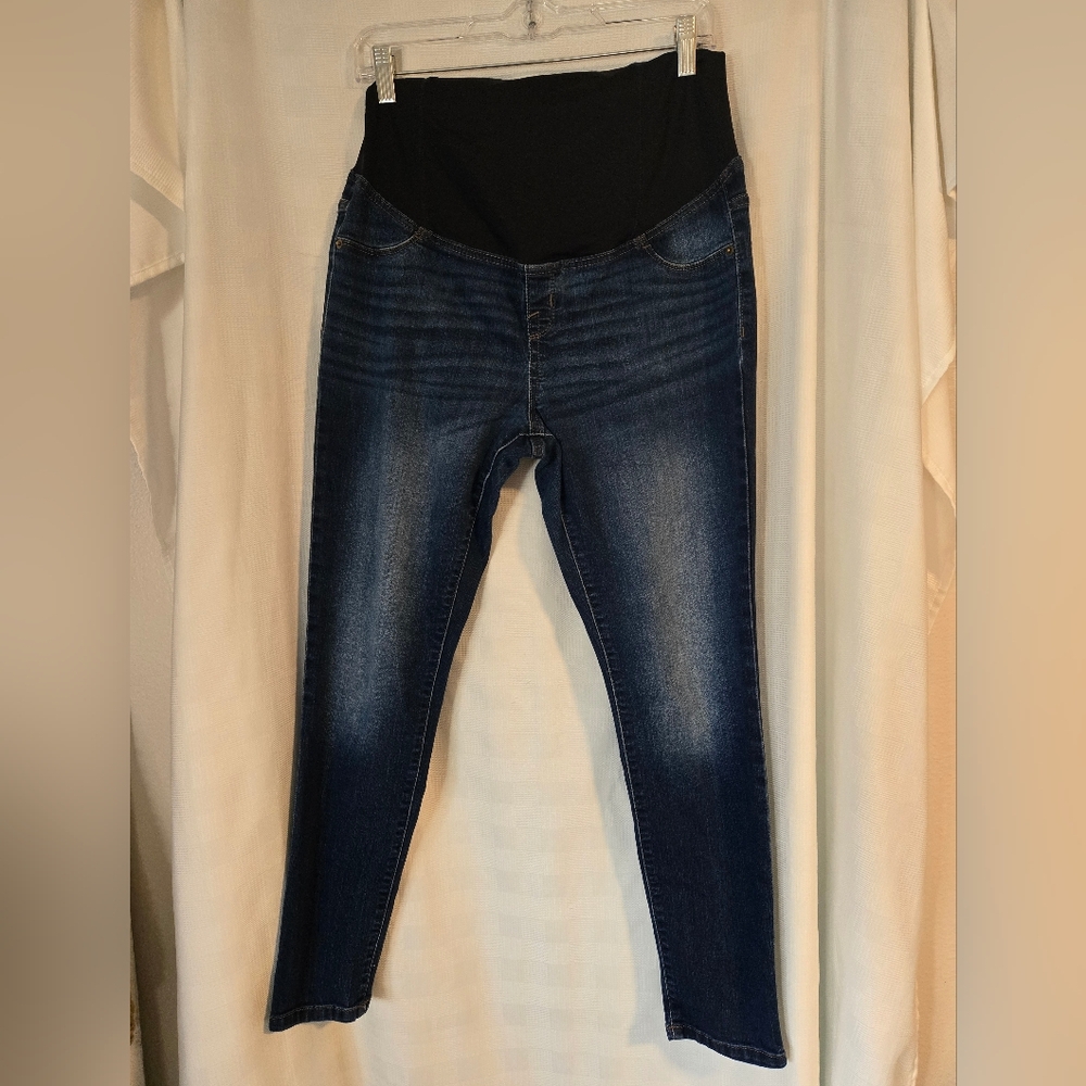 Isabel Maternity by Ingrid & Isabel Dark Blue Jeggings with Black Waistband
